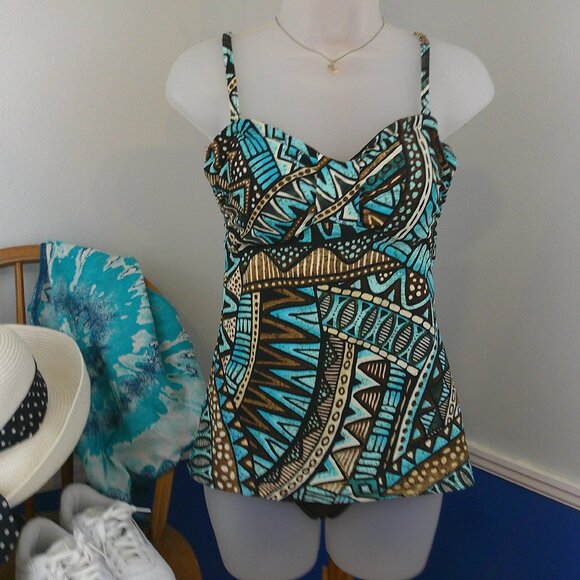 Ann Cole Convertable Tankini Swimsuit Top - Picture 1 of 13